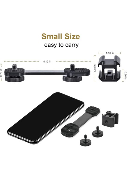 Üçlü Soğuk Ayakkabı Dağı Evrensel Uzatma Braketi Tutucu Adaptörü LED Video Işığı Dslr Telefon Gimbal Sabitleyici (Yurt Dışından)
