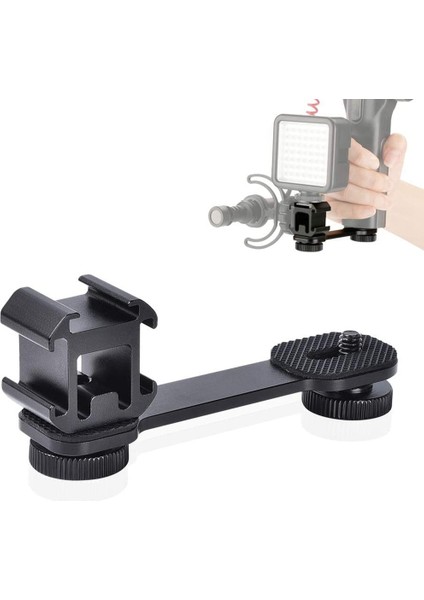 Üçlü Soğuk Ayakkabı Dağı Evrensel Uzatma Braketi Tutucu Adaptörü LED Video Işığı Dslr Telefon Gimbal Sabitleyici (Yurt Dışından)
