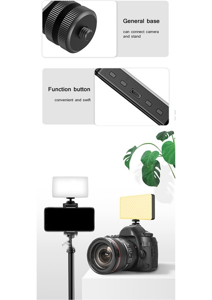 2500K-9000K LED Rgb Kamera Işığı Renk Çıkışı Video Işığı Kiti Kısılabilir Panel Işığı Şarj Edilebilir LED Işık Siyah (Yurt Dışından)