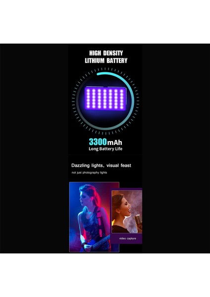 2500K-9000K LED Rgb Kamera Işığı Renk Çıkışı Video Işığı Kiti Kısılabilir Panel Işığı Şarj Edilebilir LED Işık Siyah (Yurt Dışından) modelleri
