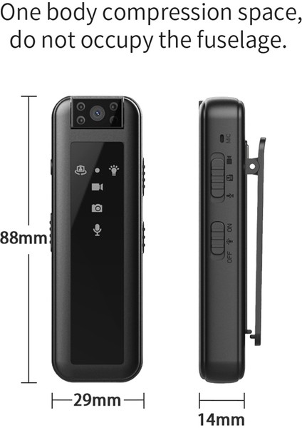 HD1080P Kızılötesi Gece Görüş Mini Kaydedici Kamera Giyilebilir Kamera Araba Dvr Ev Evcil Hayvan Kamerası Açık Vücut Kamerası (Yurt Dışından)