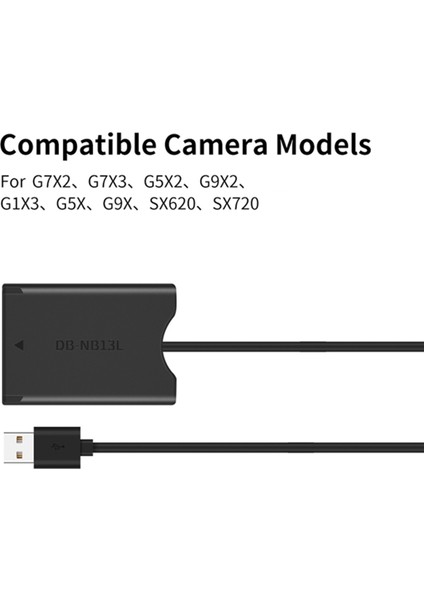 NB-13L Kukla Pil Usb-A Güç Adaptörü Dc Çoğaltıcı Canon G7X2 G7X3 G5X2 G9X2 G1X3 G5X G9X SX620 SX720 SX730 Hs (Yurt Dışından)