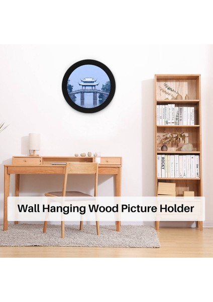 Yuvarlak Ahşap Resim Çerçeveleri Yaratıcı Hediye Dıy Duvar Asılı Ahşap Resim Tutucu Ev Dekorasyon (Siyah) (Yurt Dışından) fırsatları