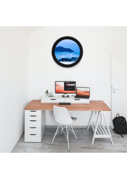 Yuvarlak Ahşap Resim Çerçeveleri Yaratıcı Hediye Dıy Duvar Asılı Ahşap Resim Tutucu Ev Dekorasyon (Siyah) (Yurt Dışından) indirimleri