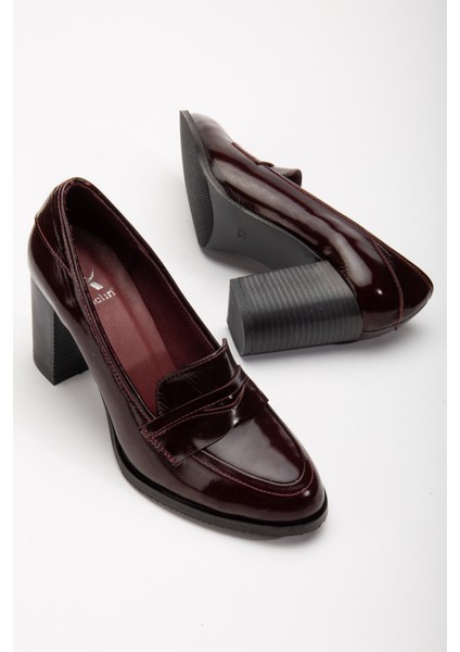 Kadın Deri Saraçlı Klasik Topuklu Ayakkabı 2145 Klasik Bordo Rugan 38 fiyatları