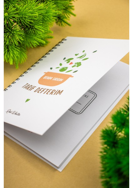Yemek Tarifi Defteri 14X20 cm Tasarım Kapak Spiralli Notebook