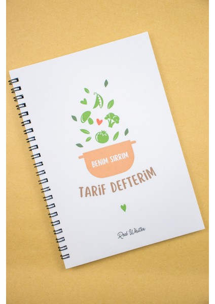 Yemek Tarifi Defteri 14X20 cm Tasarım Kapak Spiralli Notebook