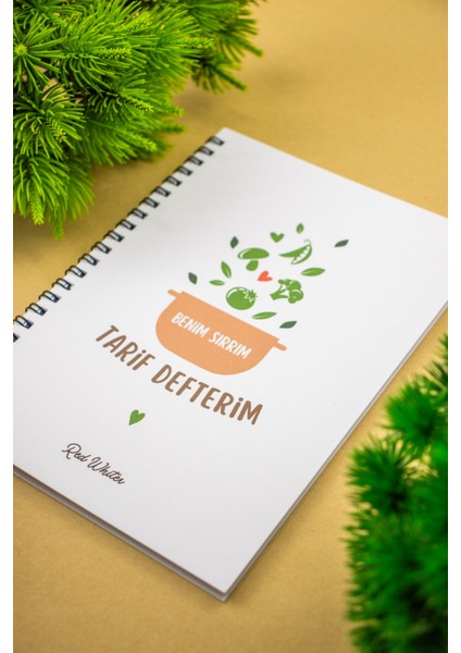Yemek Tarifi Defteri 14X20 cm Tasarım Kapak Spiralli Notebook