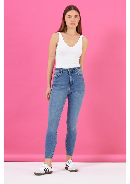 Kadın Holly Dirty Med Blue Yüksek Bel Skinny Jean Pantolon fiyatları
