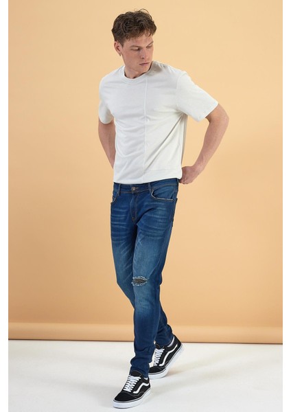 Erkek Teos Green Cast Yırtıklı Skinny Jean Pantolon fiyatları