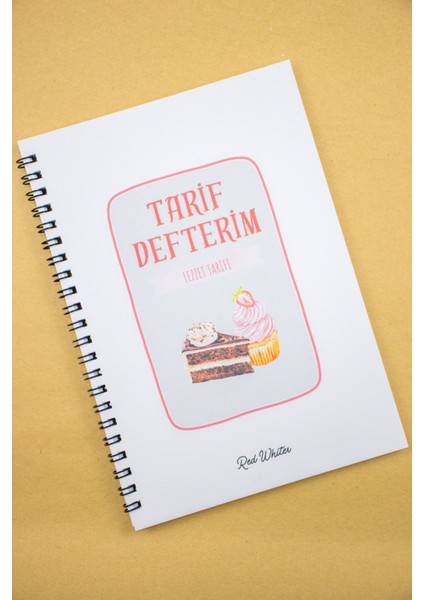 Yemek Tarifi Defteri 14X20 cm Tasarım Kapak Spiralli Notebook