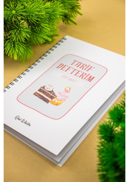 Yemek Tarifi Defteri 14X20 cm Tasarım Kapak Spiralli Notebook
