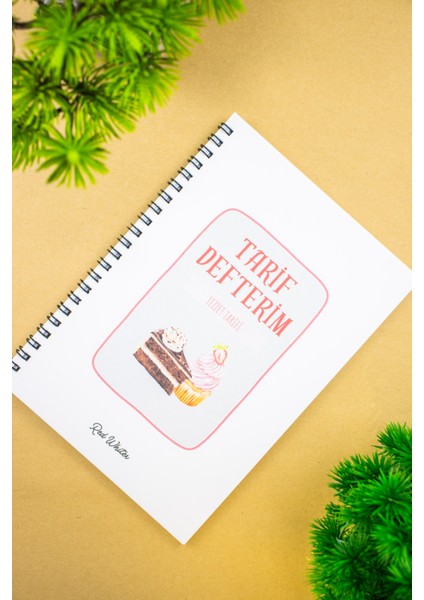 Yemek Tarifi Defteri 14X20 cm Tasarım Kapak Spiralli Notebook