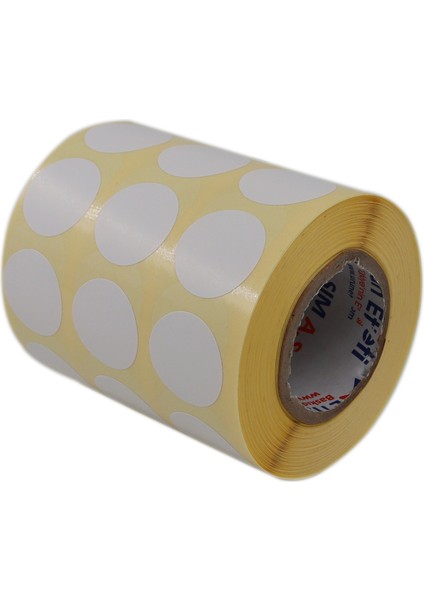 Renkli Kuşe Rulo Çap Etiketi 25MM x 25MM 2500 Adet Yan Yana 3 Lü