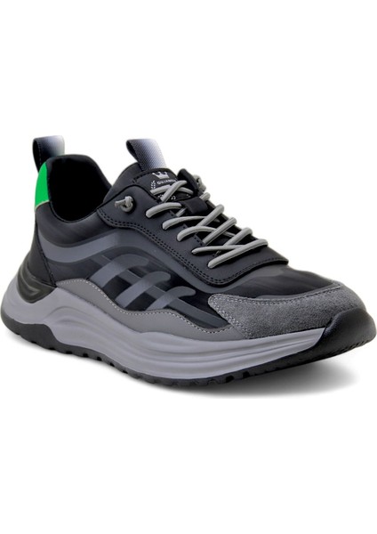 24Y526-3 Trend Deri Erkek Sneaker - Siyah