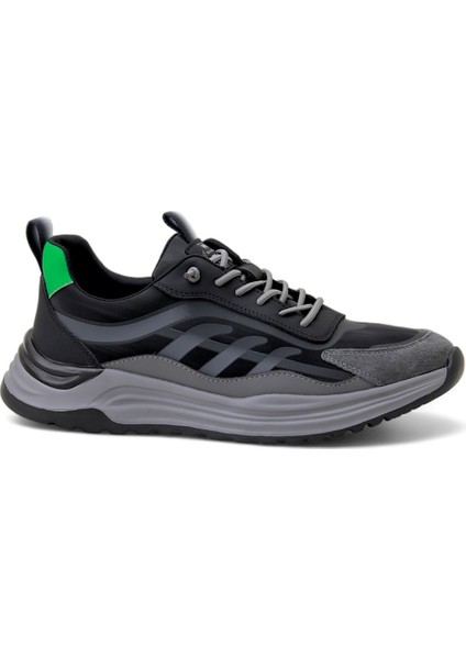 24Y526-3 Trend Deri Erkek Sneaker - Siyah