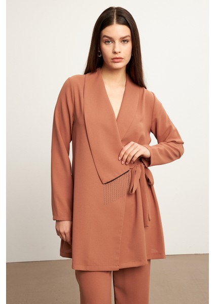 Zincirli Ceket Pantolon Takım - Camel modelleri
