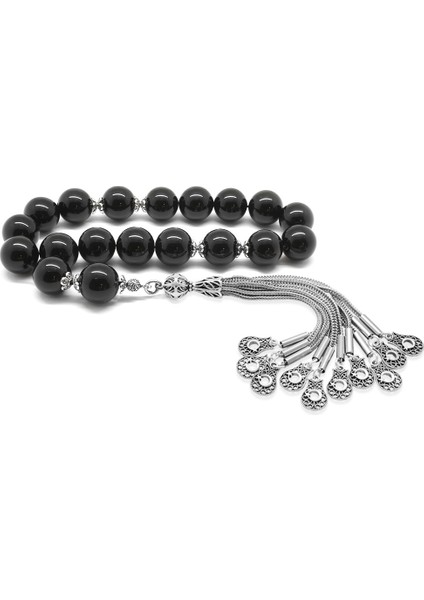 Kararmaz Metal Püsküllü Küre Kesim Oniks Efe Doğaltaş Tesbih fiyatları