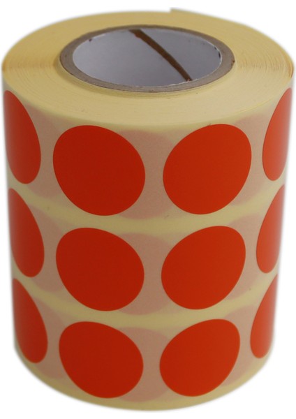 Renkli Kuşe Rulo Çap Etiketi 25MM x 25MM 2500 Adet Yan Yana 3 Lü indirimleri