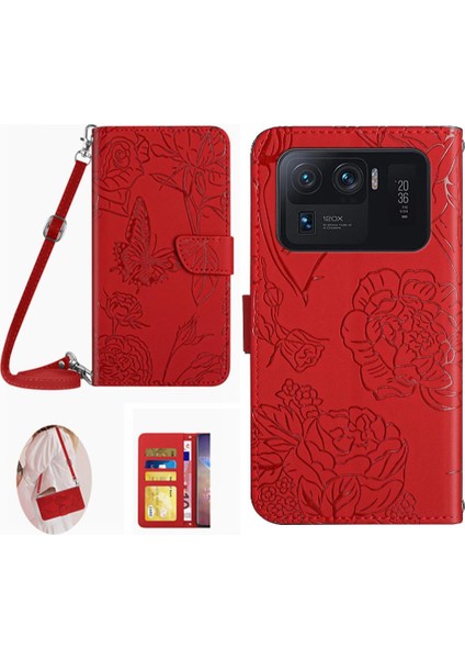 Kart Tutucu ve Uzun Kayış ve Yumuşak ile Xiaomi 11 Ultra Telefon Kılıfı (Yurt Dışından)