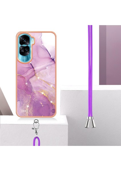 Onur Için Kılıf 90 Lite 5g Mermer Crossbody Kordon Askısı Tampon Yumuşak (Yurt Dışından)