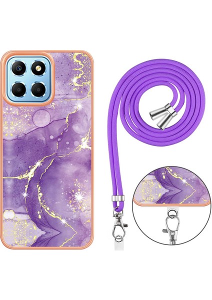 Onur X8 5g Tampon Crossbody Kordon Askısı Mermer Anti-Scratch Için Kılıf (Yurt Dışından)