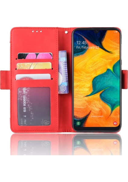 Samsung Galaxy A20E Ayarlanabilir Ayrılabilir Kart Tutucu Manyetik Kapatma Deri Cüzdan Kapak (Yurt Dışından)