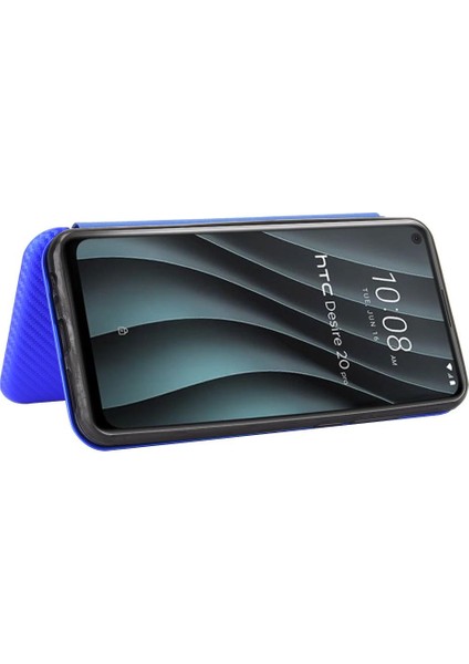 Mellow Shop Kart Tutucu Kickstand Manyetik Karbon Tam ile Htc Desire 20 Pro Için Kılıf (Yurt Dışından)