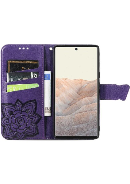 Google Pixel 6 Pro Cüzdan Kanat Iş Çok Renkli Kelebek Için Kılıf (Yurt Dışından)