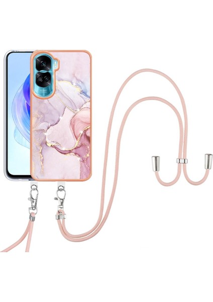 Onur Için Kılıf 90 Lite 5g Mermer Crossbody Kordon Askısı Tampon Yumuşak (Yurt Dışından)