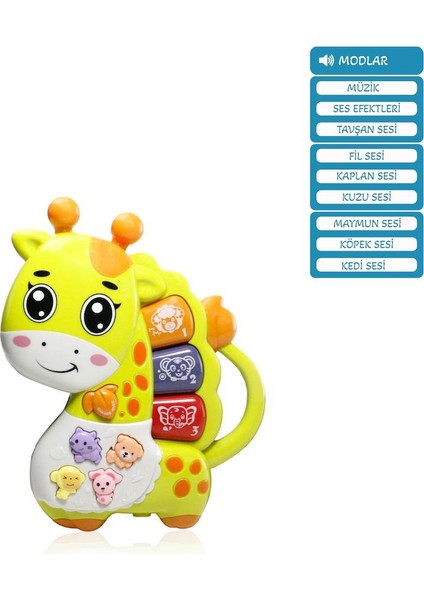 Işıklı ve Müzikli Zürafa Tasarımlı Bebek Piyanosu fiyatları