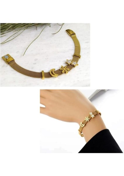 Çelik Gold Yıldız Kartanesi Hasır Bileklik