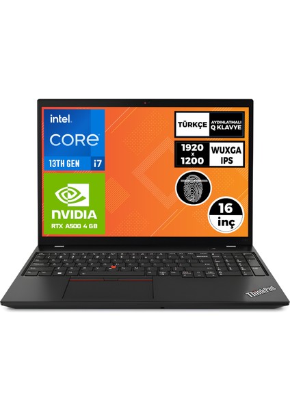 Mws Thinkpad P16S Gen 2 Intel Core I7-1360P 32GB 4tb SSD 4gb Rtx A500 16" Wuxga Windows 11 Pro Taşınabilir Iş Istasyonu 21HK00C4TX 006