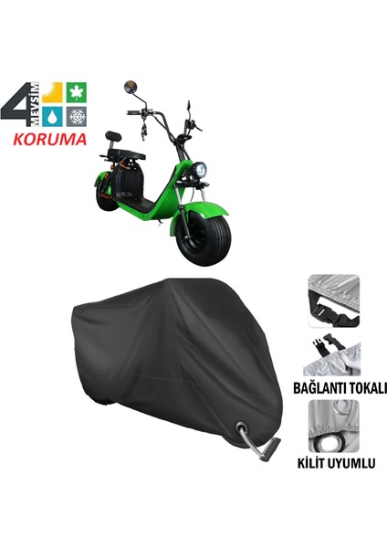 Musatti Smd-Eec-5 Branda Motosiklet Brandası Bağlantı,kilit Uyumlu Siyah
