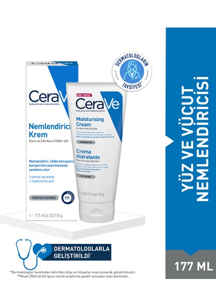 Cerave Nemlendici Krem Kuru Ciltler Seramid ve Hyalüronik Asit İçerikli 177 ml