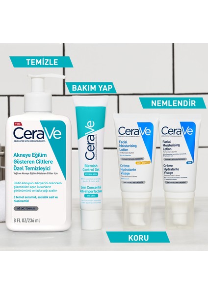 Cerave Akneye Eğilim Gösteren Ciltler Için Yüz Bakım Jeli 40 ml