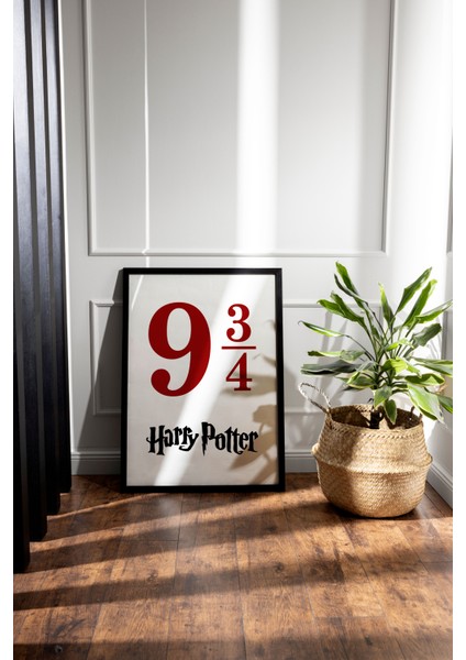 Harry Potter Istasyon 9 3/4 Tasarım Dekoratif Çerçeveli Kabartmalı Çift Kat Ahşap Lazer Kesim Tablo