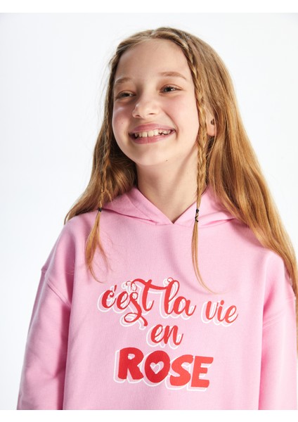 Campinas - Örme Baskı Detaylı Sweatshirt - Pembe Renk fiyatları
