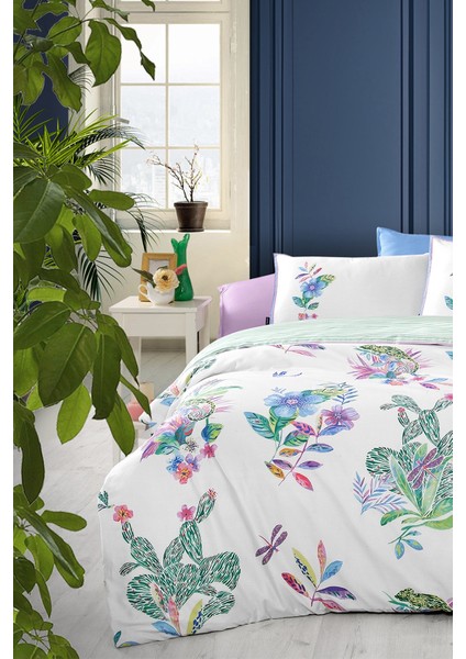 Jimena Multi King Size (Battal Boy) %100 Pamuk Saten "300 Tc" Nevresim Takımı