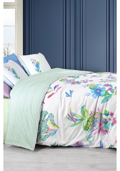 Jimena Multi King Size (Battal Boy) %100 Pamuk Saten "300 Tc" Nevresim Takımı