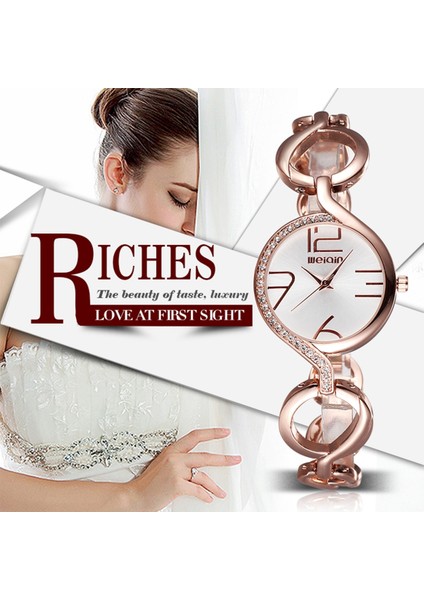Weıqın 2062 Içi Boş Zincir Bileklik Kristal Kakma Kadran Quartz Çok Renkli (Yurt Dışından) fiyatları