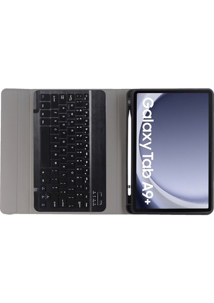 Bluetooth Klavye Deri Kılıf Samsung Galaxy Tab A9+ X210/X215/X215 A09B Siyah (Yurt Dışından) fiyatları