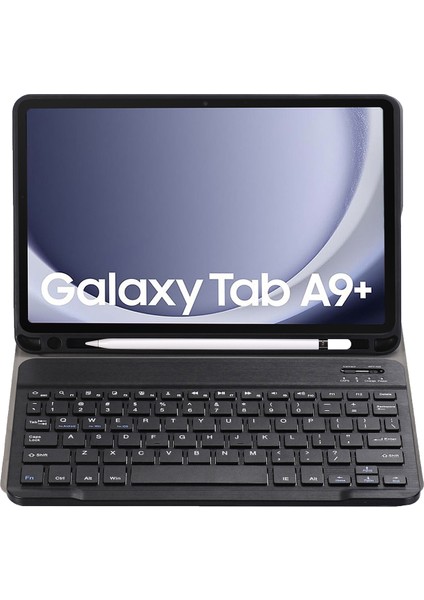 Bluetooth Klavye Deri Kılıf Samsung Galaxy Tab A9+ X210/X215/X215 A09B Siyah (Yurt Dışından) modelleri