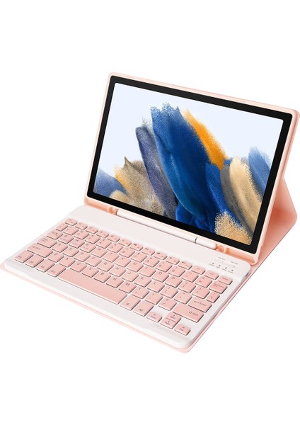 Klavye + Kılıf A700 Samsung Galaxy Tab S8 Için 11 Inç SM-X700 / SM-X706 Pembe (Yurt Dışından)