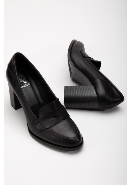 Kadın Deri Saraçlı Klasik Topuklu Ayakkabı 2145 Klasik Siyah 40 fiyatları