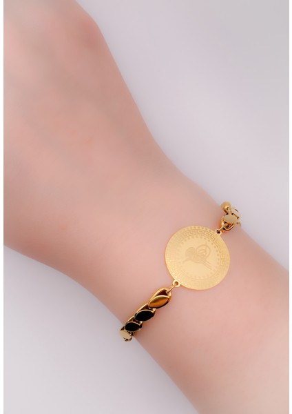 Çelik Bileklik Tuğra Uçlu Nazar Boncuklu Arpa Bileklik fiyatları