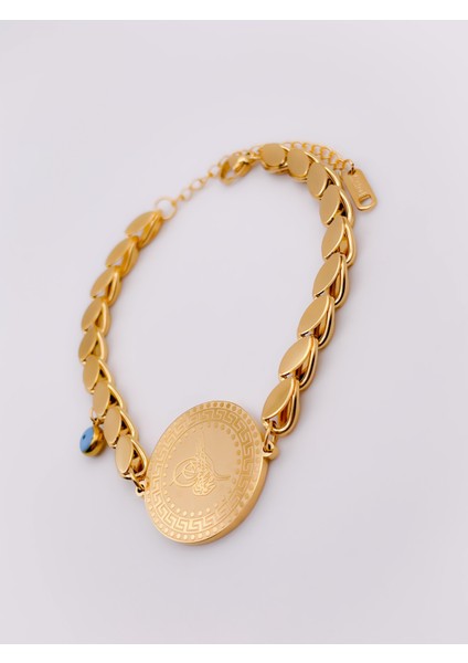 Çelik Bileklik Tuğra Uçlu Nazar Boncuklu Arpa Bileklik modelleri