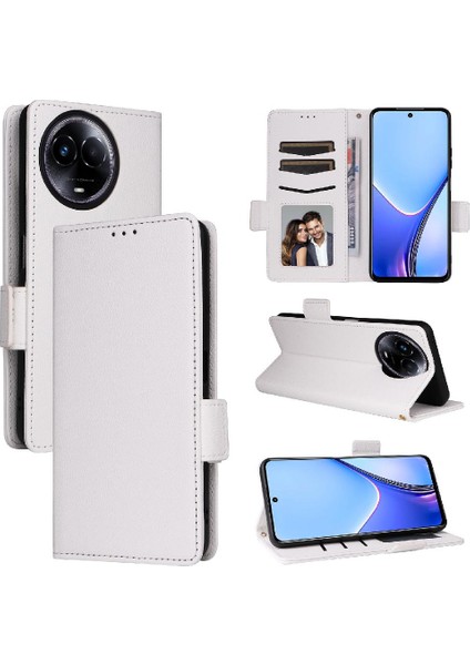 Realme 11 5g Yan Toka Pu Deri Manyetik Kart Yuvaları Tutucu Için Kılıf (Yurt Dışından)