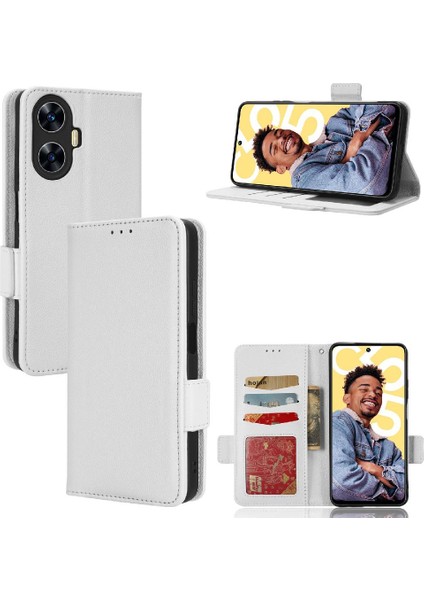 Realme C55 Yan Toka Manyetik Kart Yuvaları Tutucu Pu Deri Için Kılıf (Yurt Dışından) modelleri