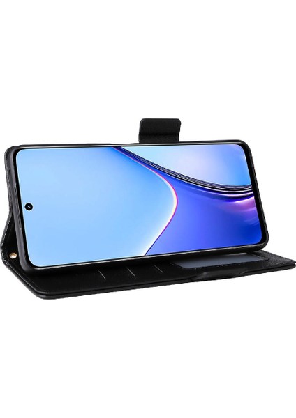 Realme 11 5g Yan Toka Pu Deri Manyetik Kart Yuvaları Tutucu Için Kılıf (Yurt Dışından)